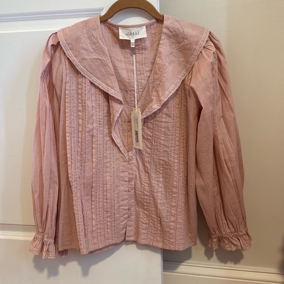 NWT New with tags The Great The Hankie Top Size 1 Small Carnation Pink - Picture 2 of 5